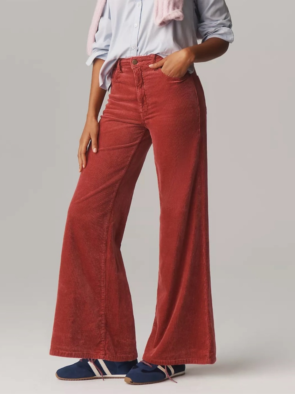 The Robbie Corduroy High-Rise Flare Jeans by Pilcro